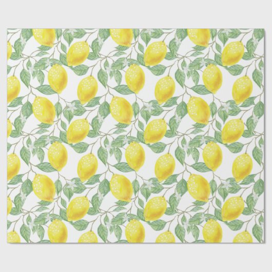 Papiere für das Design von Zitronen und Blätter Geschenkpapier (Flach)