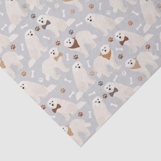 Papiere für große Pyrenäen und Knochen Seidenpapier (Ausschnitt)