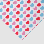 Papiere für rote, rosa und blaue Herzen Seidenpapier (Detail)