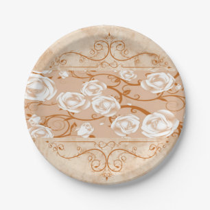 Papiere, Teller aus Rose, Blumenmuster Blume