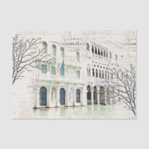 Papiere zum Vintagen Schreiben von Vogelzweigen in Seidenpapier