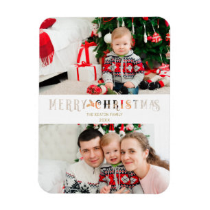Papiereffekt Weihnachten Benutzerfoto Schriftzug Magnet