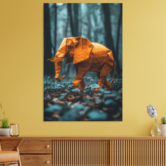 Papierelephant Leinwanddruck (Insitu (Wohnzimmer))