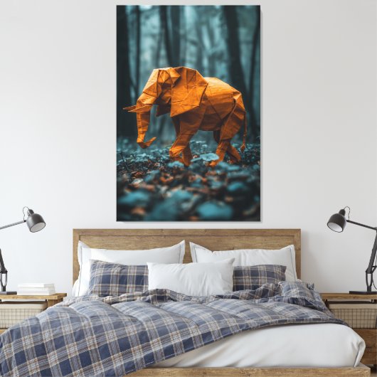 Papierelephant Leinwanddruck (Insitu (Schlafzimmer))
