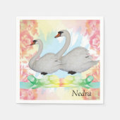 Papieren Napkins, Blumenschwäne Serviette (Vorderseite)