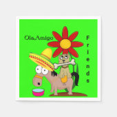 Papieren Napkins, mexikanischer Donkey Dog Floral Serviette (Vorderseite)