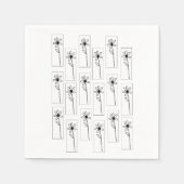 Papieren Napkins, Schwarzweiß-Blume, Blumen Serviette (Vorderseite)