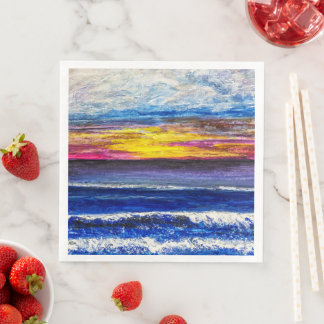 Papierene Abendessen-Servietten - Sonnenaufgang an Serviette
