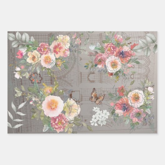 Papierentpackung: Set für flache Bleche mit 3 Geschenkpapier Set (Vorderseite)