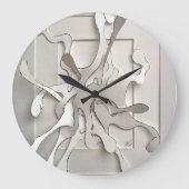 Papierexplosion Große Wanduhr (Vorderseite)
