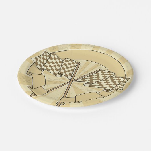 Papierfahnen für überprüfte Racing-Flags - Teller (Schrägansicht)