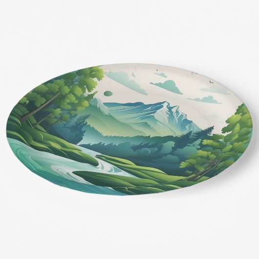 Papierfalten aus Party Pappteller (Schrägansicht)