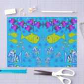 Papierfisch aus dekorativem Gewebe Seidenpapier (Handwerk)