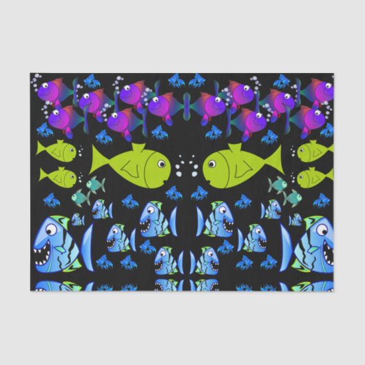 Papierfisch aus dekorativem Gewebe Seidenpapier (Vorderseite)