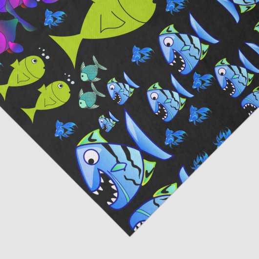 Papierfisch aus dekorativem Gewebe Seidenpapier (Ausschnitt)