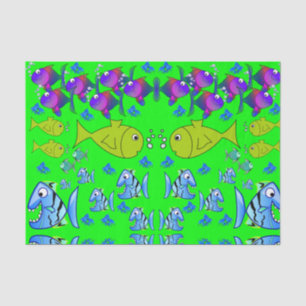 Papierfisch aus dekorativem Gewebe Seidenpapier