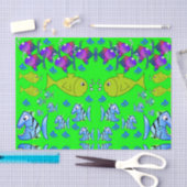 Papierfisch aus dekorativem Gewebe Seidenpapier (Handwerk)