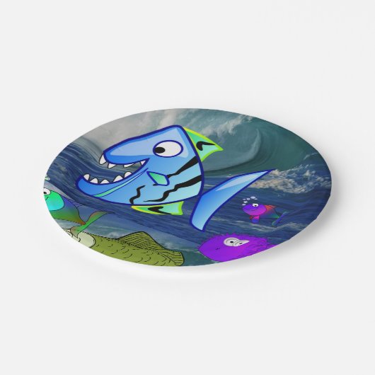 Papierfisch für Teller (Schrägansicht)