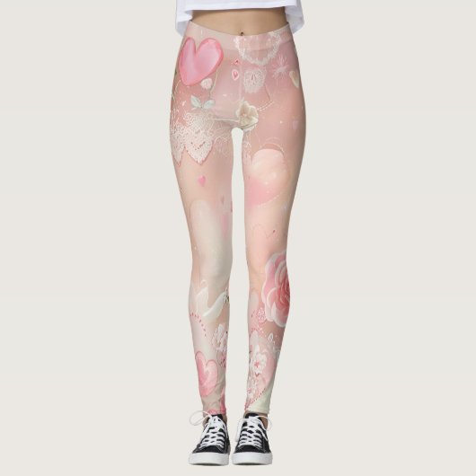 Papierflügel und Rose Leggings (Vorderseite)