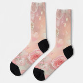 Papierflügel und Rose Socken (Linkes Detail)