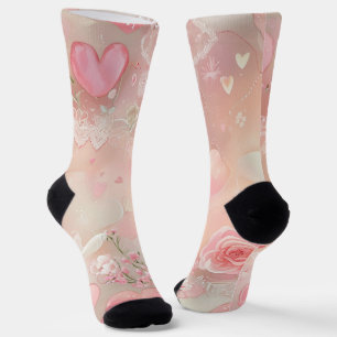 Papierflügel und Rose Socken