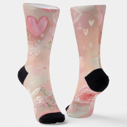 Papierflügel und Rose Socken (Gewinkelt)