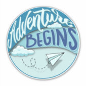 Papierflugzeug | Adventure fängt mit Custom Cuttin Aufkleber (Vorderseite)