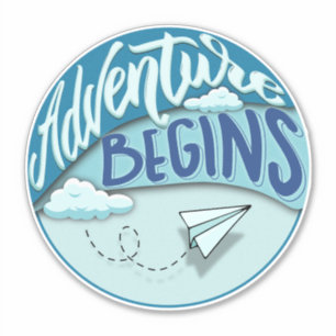 Papierflugzeug   Adventure fängt mit Custom Cuttin Aufkleber