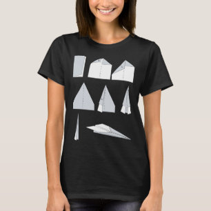 Papierflugzeug Anleitung Falttechnik Papier T-Shirt