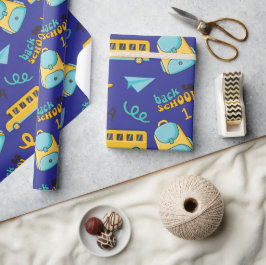 Papierflugzeug, Beutel, Bus: Nahtloses Schleifpapi Geschenkpapier