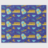 Papierflugzeug, Beutel, Bus: Nahtloses Schleifpapi Geschenkpapier (Flach)