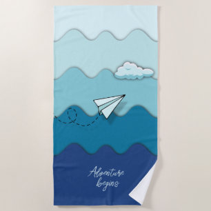 Papierflugzeug   Erlebnis beginnt Sport, aktiv, Strandtuch