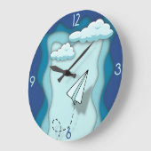 Papierflugzeug | Fahrt beginnt mit einem Single Große Wanduhr (Winkel)