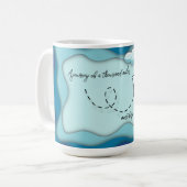 Papierflugzeug | Fahrt beginnt mit einem Single Kaffeetasse (Vorderseite Links)