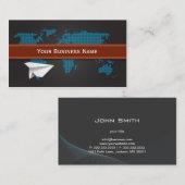 PapierFlugzeug-Fliegen in die Weltgeschäftskarte Visitenkarte (Vorne/Hinten)