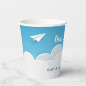 Papierflugzeug im Sky Going Away Party Pappbecher (Vorderseite)