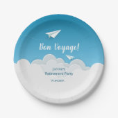 Papierflugzeug im Sky Going Away Party Pappteller (Vorderseite)