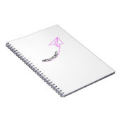 Papierflugzeug im Spiralflugzeug Notizblock (Rechte Seite)