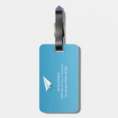 Papierflugzeug in der Sky Bon Voyage weg Gepäckanhänger (Rückseite vertikal)