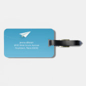 Papierflugzeug in der Sky Bon Voyage weg Gepäckanhänger (Rückseite horizontal)