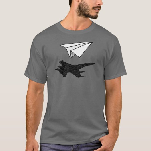 PapierFlugzeug-Kämpfer-Jet-Schatten T-Shirt (Vorderseite)