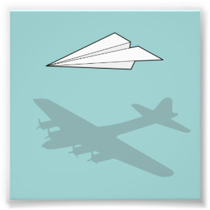 Papierflugzeug-Overactive Fantasie Fotodruck