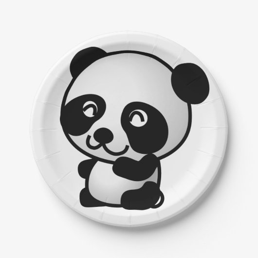 PapierFlugzeug. Panda Pappteller (Vorderseite)