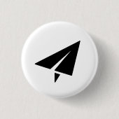 Papierflugzeug-Piktogramm-Knopf Button (Vorderseite)