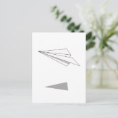 Papierflugzeug Postkarte (Stehend Vorderseite)
