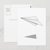Papierflugzeug Postkarte (Vorne/Hinten)