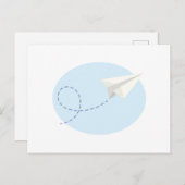 Papierflugzeug Postkarte (Vorne/Hinten)