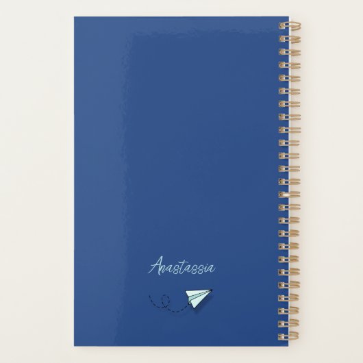 Papierflugzeug | Reise, Abenteuer, Reisen Planer (Rückseite)