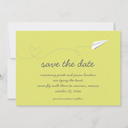 Papierflugzeug Save the Date (Vorderseite)