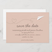 Papierflugzeug Save the Date (Vorne/Hinten)